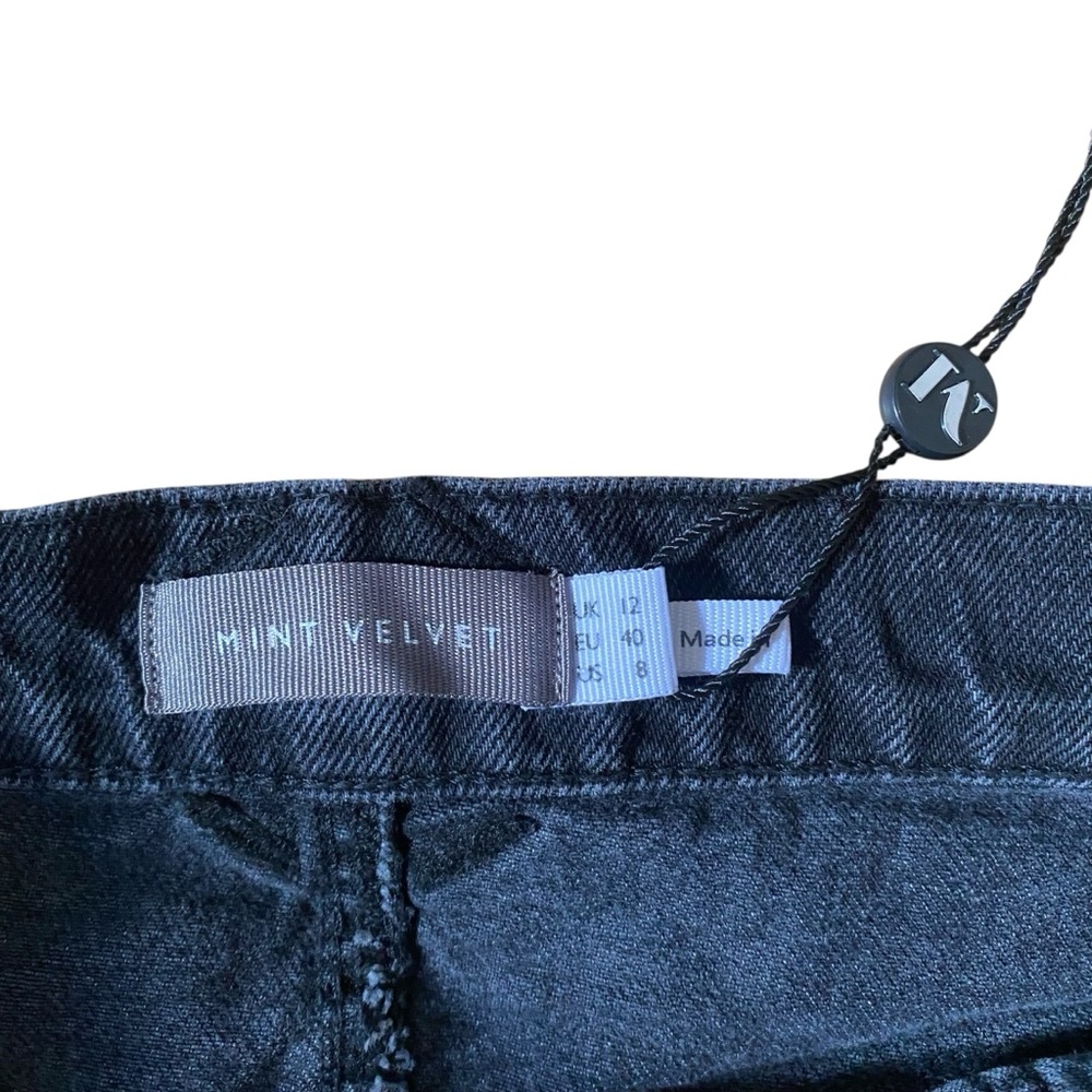 Mint Velvet Black Denim Midi Zip Skirt Size 8‎ - Picture 6 of 7